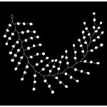Accesoriu modern pentru decor par WED08G Argintiu cu cristale Albe de 35cm Accesoriu modern pentru decor par WED08G Argintiu cu cristale Albe de 35cm